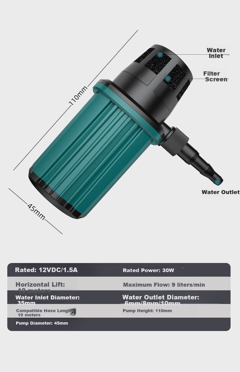 Boda Brushless Small Water Pump Slotting Machine Water Drill Pump Mini Water Pump Cutting Machine Micro Suction Pump 12