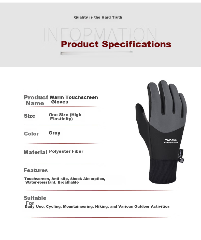 Woodpecker Winter Cycling Gloves Unisex Outdoor Touchscreen Waterproof Windproof Warm Fleece Lined Sports Gloves for Motorcycle and Electric Bike 21