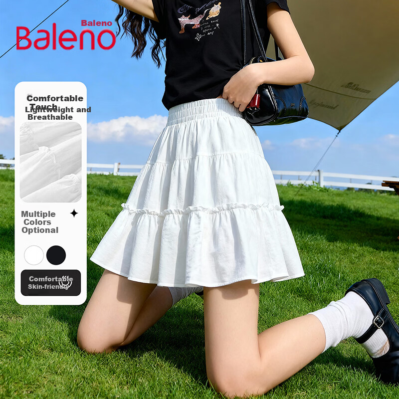 Baleno Women's Cake A-Line Skirt 2026 Summer New Pear-Shaped Slimming High-Waist Flared Fashion Mini Skirt