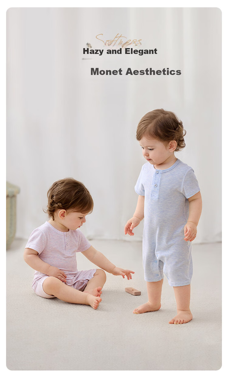 Babylove Baby Summer Lightweight Modal Romper Unisex Floral Casual Homewear 2