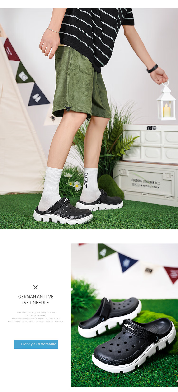 Bull Family Men's Summer Outdoor Clog Sandals with Cushioned Sole, Thick Platform, Closed Toe Beach Slippers for Men 14