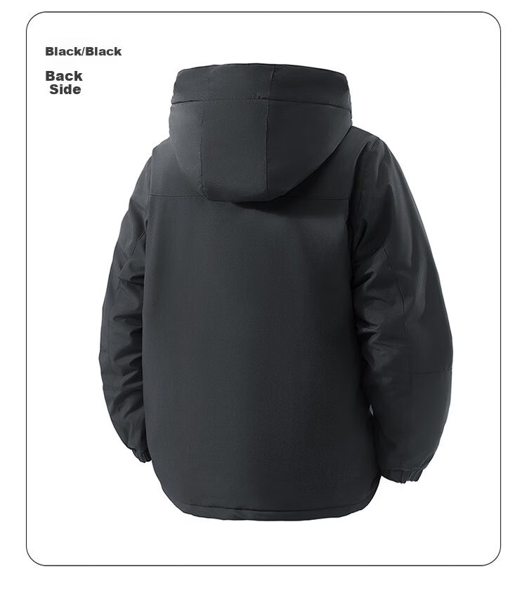 JEEP SPIRIT Men's Autumn Winter Casual Fleece-Lined Warm Jacket Windproof Waterproof Outdoor Sports Dark Gray/Black 4XL 6