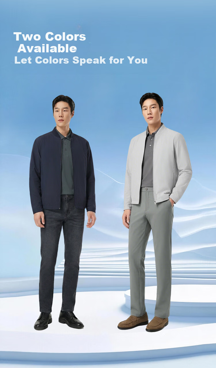 YOUNGOR Men's Spring New Baseball Collar Single Jacket Business Casual Commuting Versatile Outdoor Coat 414959E 6