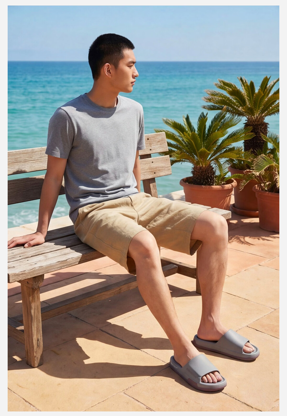 Aokang Men's Summer 2026 New EVA Anti-Slip Odor-Resistant Soft Sole High-End Outdoor Beach Slippers 9
