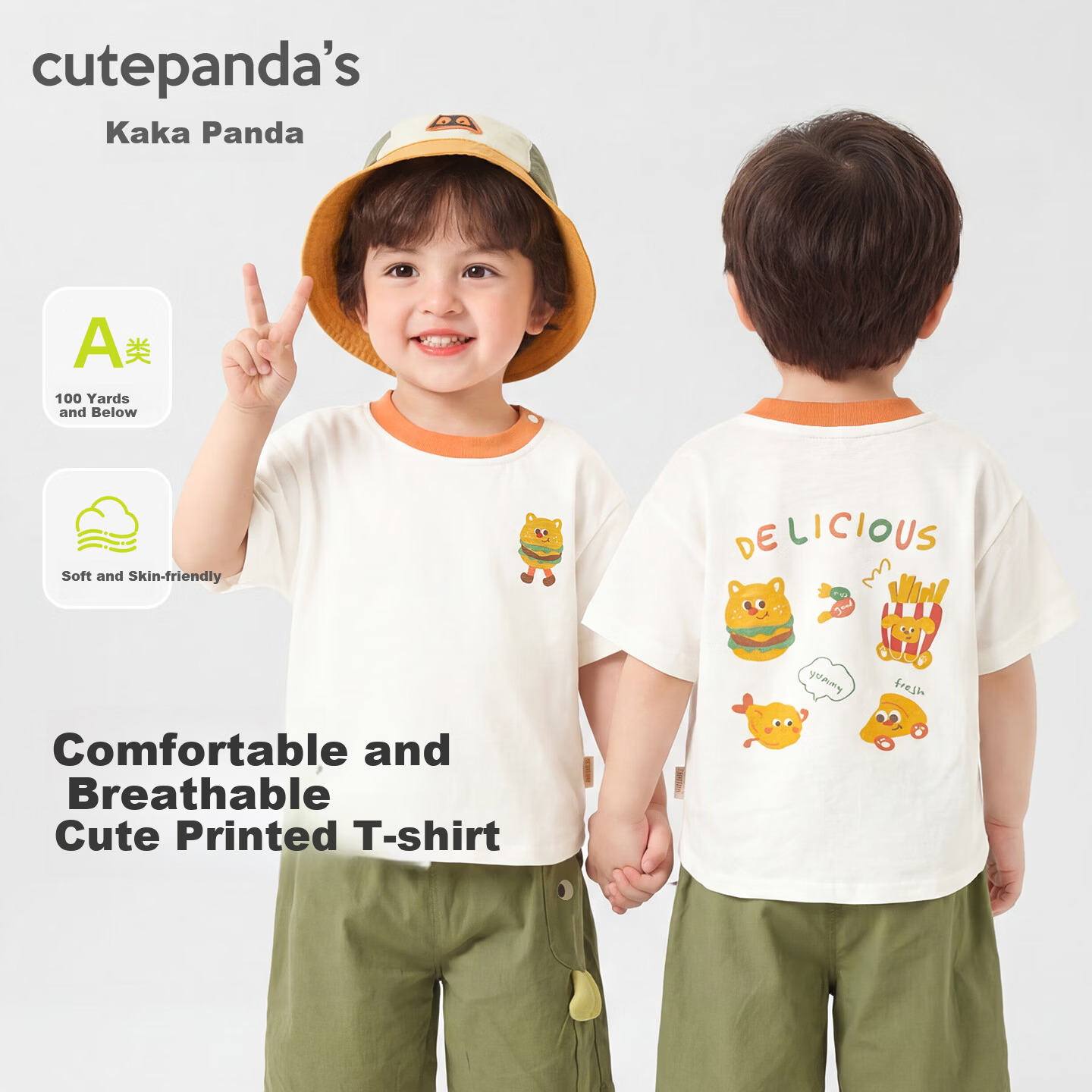Kaka Panda Baby Clothes Boys Casual Short Sleeve T-Shirt Summer Girls New Half Sleeve Top Summer Wear