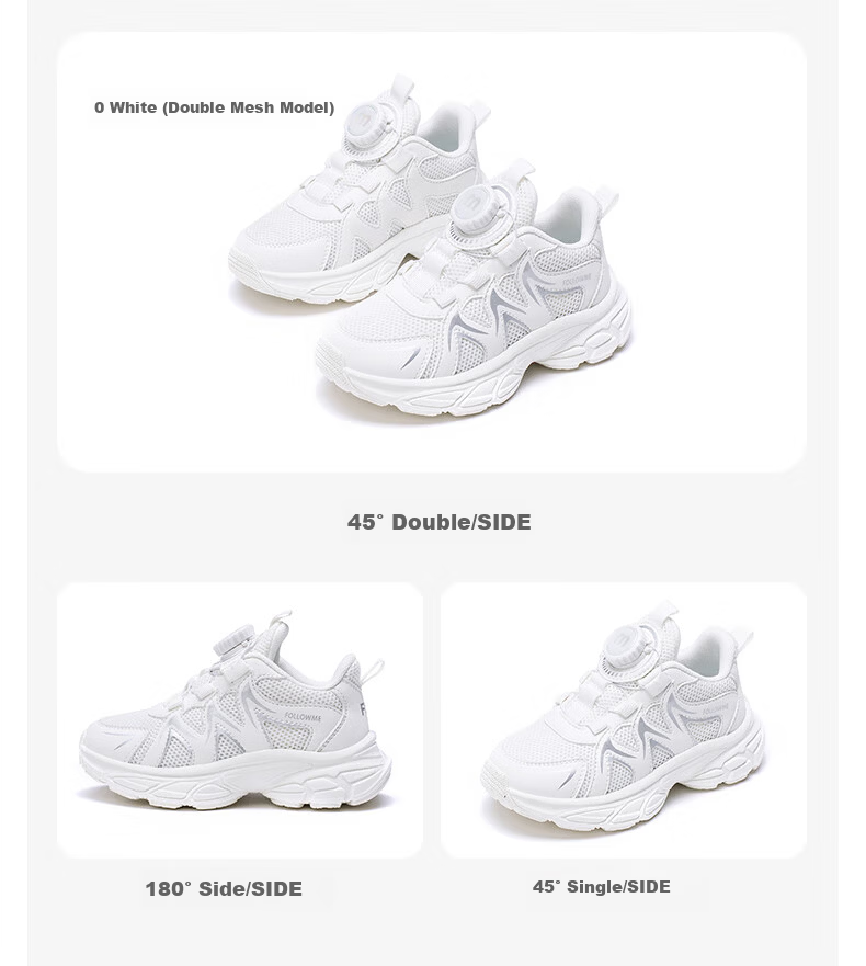 Follow Me Kids Sports Shoes Spring Summer Mesh Breathable Casual Shoes Boys Girls School Running Shoes Black Size 37 14