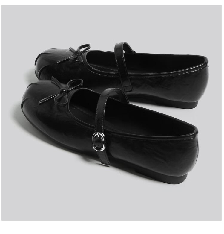 HUANQIU Silver French Style Ballet Mary Jane Flats for Women Summer Breathable Height Increasing Soft Sole Dress Shoes 31