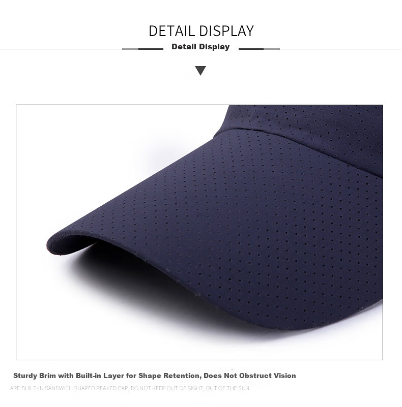 Bejirog Women's Summer Sports Running Sweat-Absorbing Quick-Dry Open-Top Breathable Sun Protection Baseball Cap Fashion Sun Hat for Men 6
