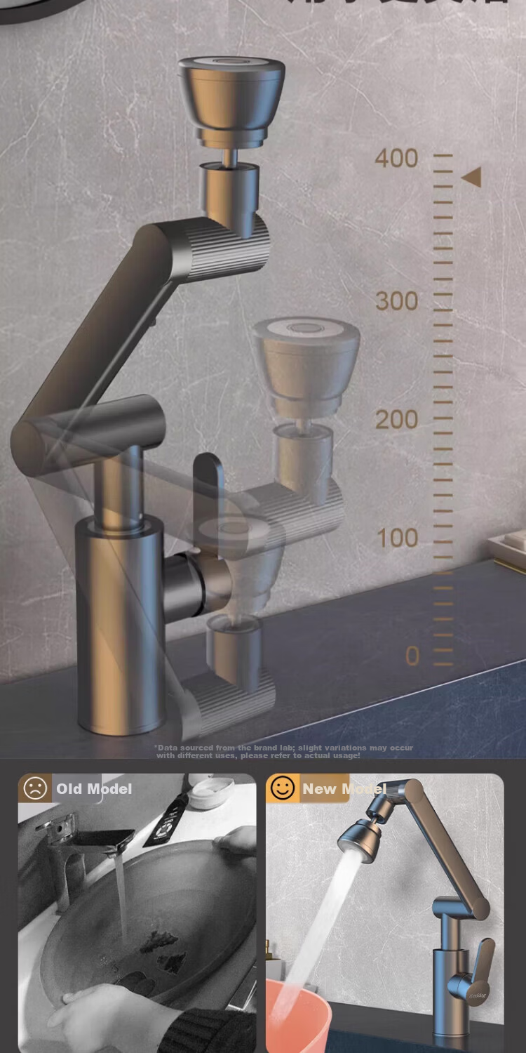 ILeddog [Germany] Mechanical Arm Universal Faucet Basin Hot and Cold Kitchen Bathroom Household Fortune Cat MPLT-ZCM 10