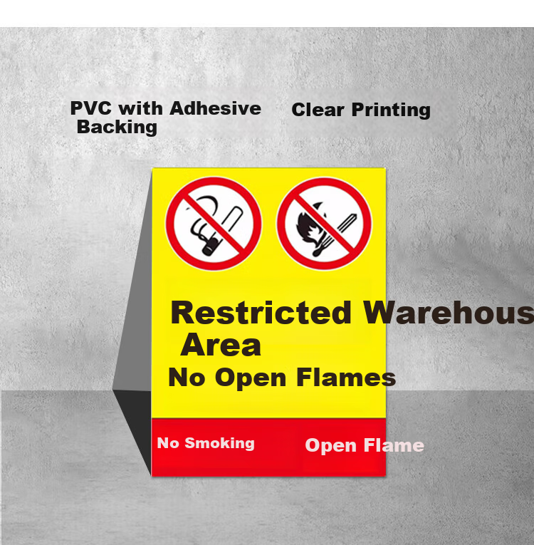 Aimo Warehouse Restricted Area Sign No Smoking Fire Safety Workshop Fire Prevention Sign 20x30cm Pack of 5 3