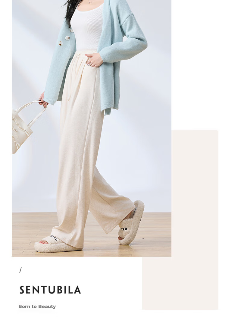 Langsha Soft Glutinous Rice Pants Women Autumn High Waist Straight Casual Floor-Length Loose Lazy Yamamoto Sports Pants 13