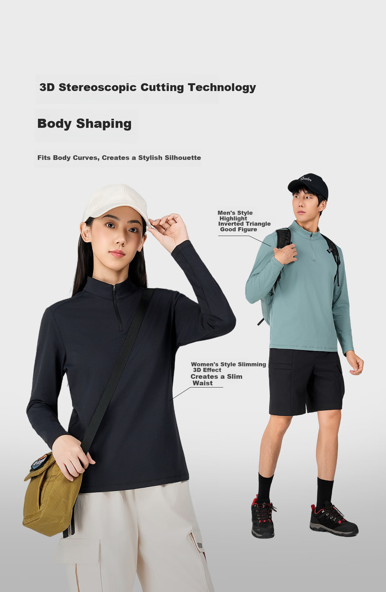 SCALER Outdoor Long Sleeve T-Shirt High Elastic Antibacterial Moisture-Wicking Quick-Dry Running Hiking UV Protection Top F4616D26 6