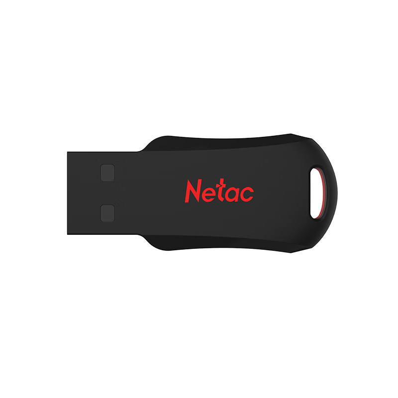 Netac 64GB USB2.0 Flash Drive U196 Black Whirlwind Car Computer Dual-Use Storage Device, Compact Mini Encrypted USB Drive in Black And Red