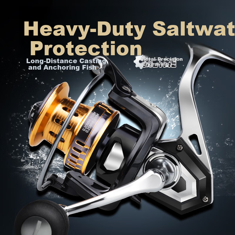 HISTAR All-Metal Spinning Reel Seamless Saltwater Resistant Fishing Reel Model 8000 [Saltwater Resistant] [All-Metal]