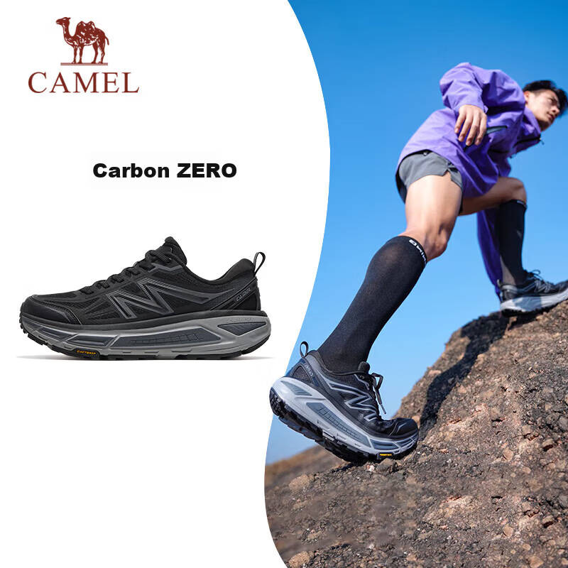 CAMEL Carbon Zero Wind Speed 2 All-Terrain Slow Running Men's Sports Shoes X15B09L7023 Black/Cold Gray Size 38