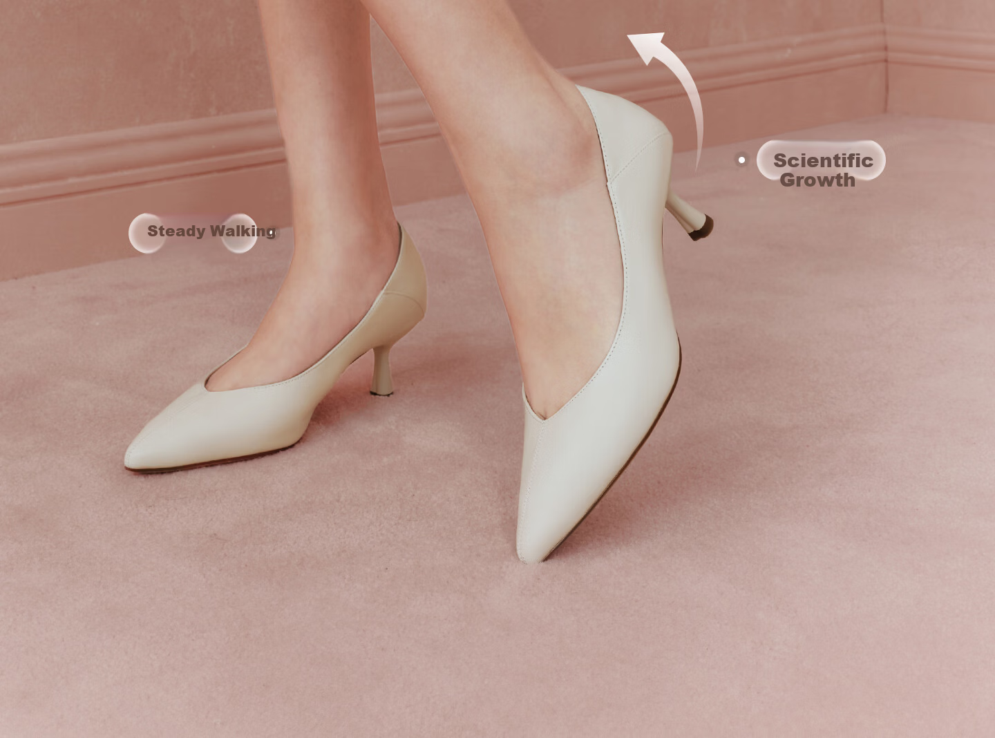 TATA Cat Heel Women's Mid Heel Pointed Toe Pumps 26 Off-White Size 37 8