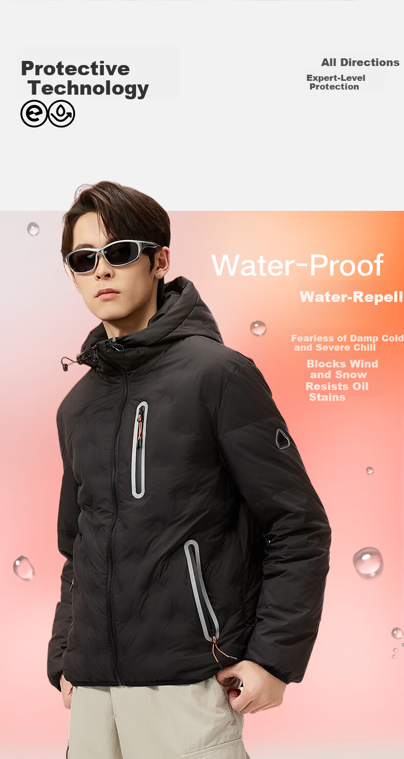 Meilicheng [Same As Jianji] Women's Lightweight Down Jacket with Hood, Couple Style Warm Goose down Coat 186 Gray S 6