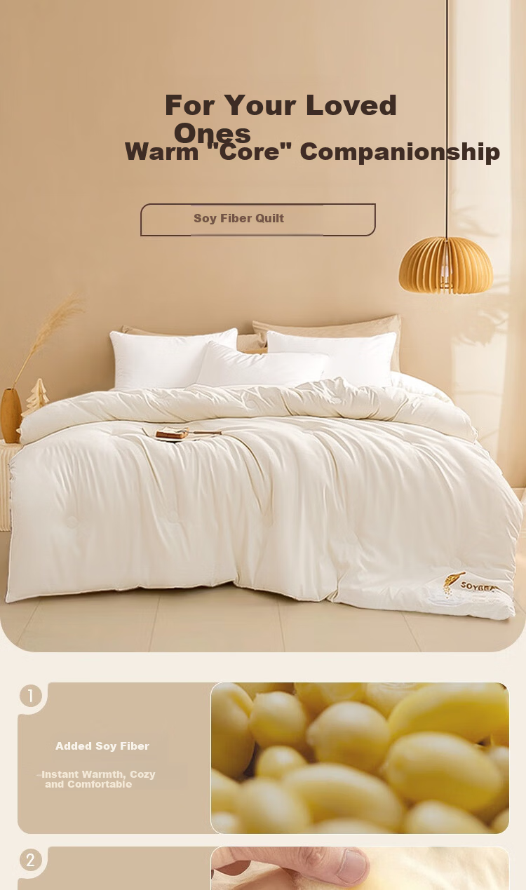 Ranpai Fiber Quilt, White Hotel Comforter, Class A Antibacterial Seven-Hole Spring And Autumn Duvet, Double Size Approximately 4 Jin (2kg), 200*230cm 1