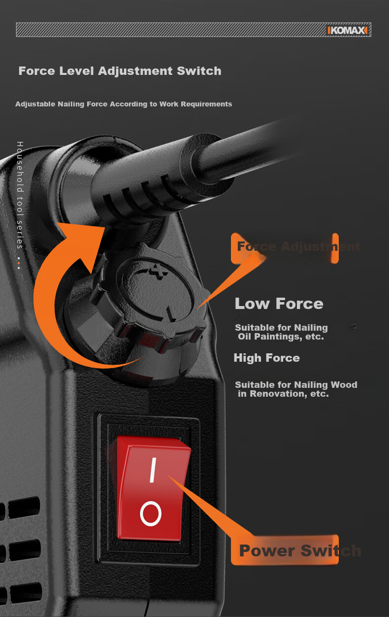KEMAISI Electric Nail Gun F30 Straight Nail Gun Staple Gun Carpentry Tool Pneumatic Nail Gun Steel Nail Gun Nailer 17