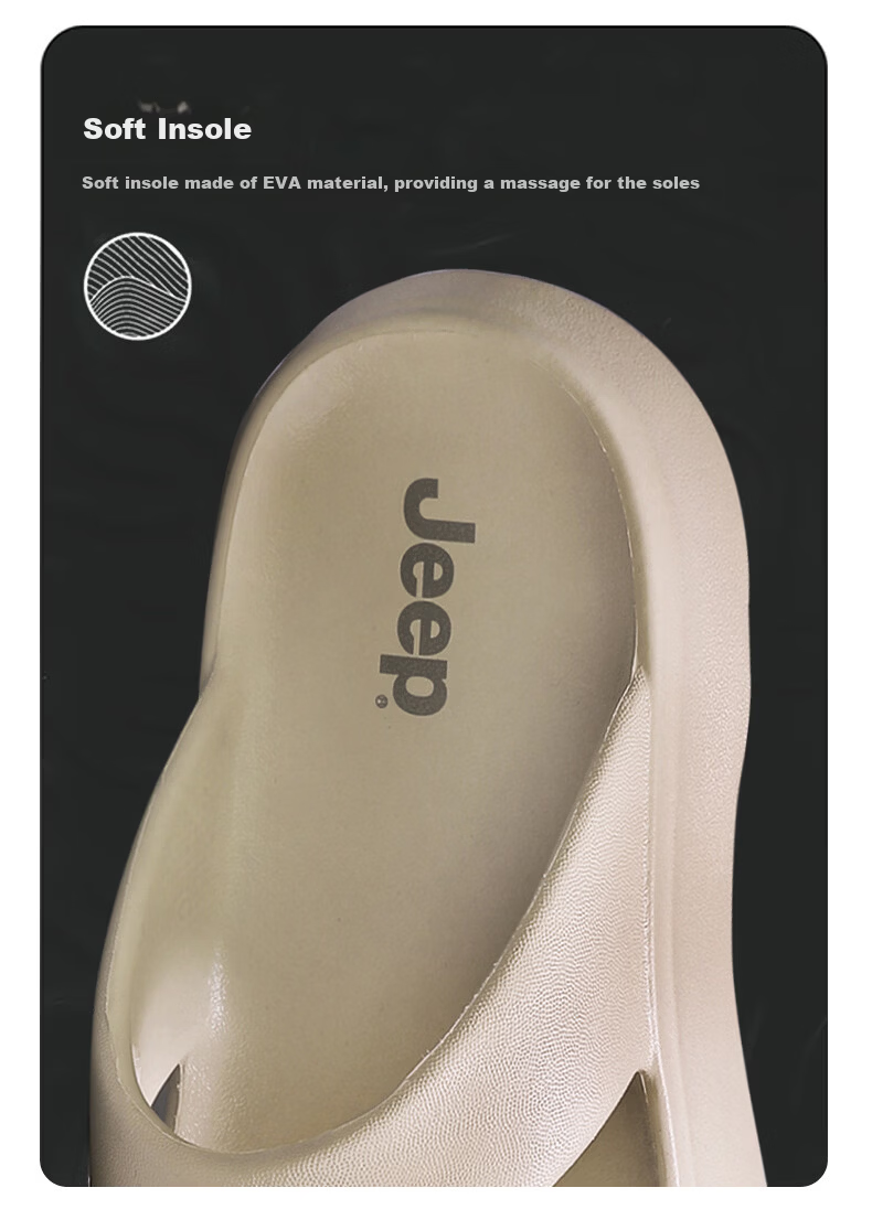 JEEP Women's New Herringbone Flip Flops Outdoor Casual Thick Sole Height Increasing 7cm Black Size 37-38 11
