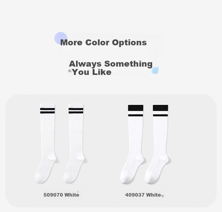 Jiusuiban Kids Girls Moisture-Wicking Long Calf Socks Cotton Sports School Socks for Older Children 8