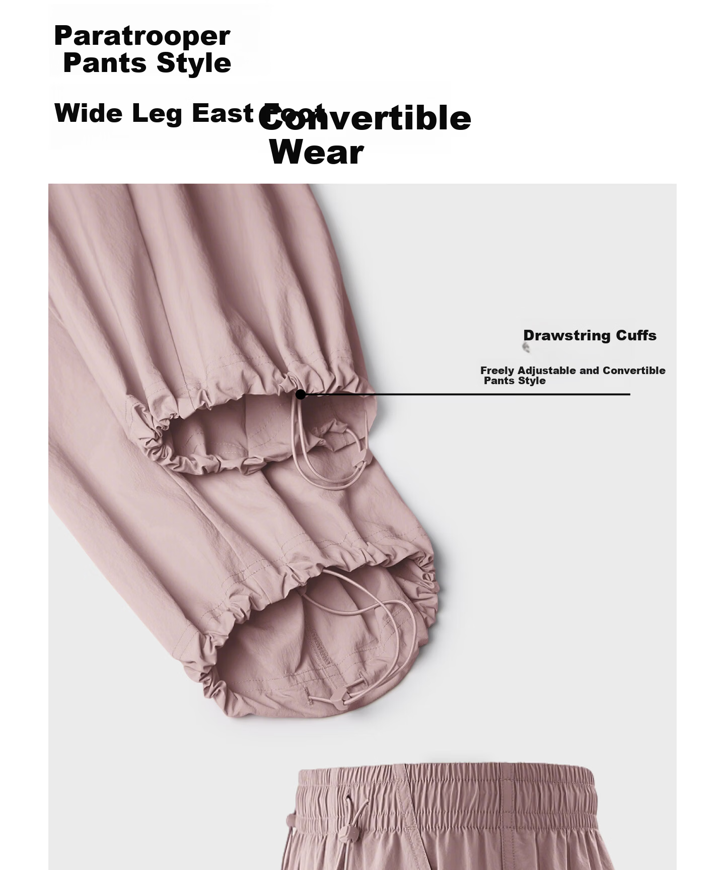 Beneunder Workwear Paratrooper Pants Women's Quick-Dry Hiking Loose Wide-Leg Sun Protection Pants DS673 16