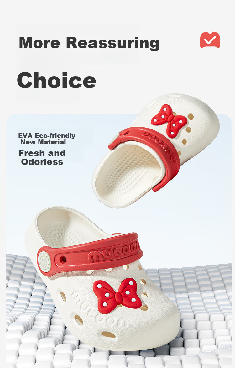 Mutong Kids Slippers Size 26 Summer Girls Baby Hole Shoes Cute Colorful Ribbon Beach Shoes Boys Water Play Shoes Bright Red 130 5