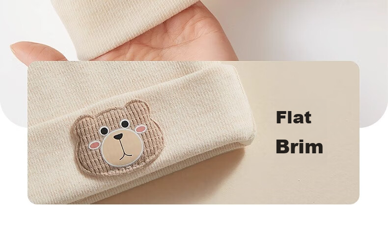 Aibedila Baby Hat Newborn Infant Seamless Cap Autumn Winter Cotton Soft Spot Protection Hat Unisex Baby Cotton Hat 0-6 Months 8