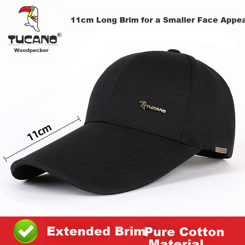 TUCANO Extended Brim Men's Fashion Casual Baseball Cap Winter Outdoor Sports Duckbill Cold-Resistant Hat