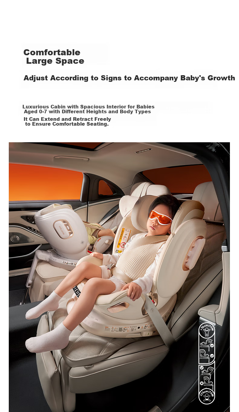 Welldon Smart LUX Child Safety Seat 0-7 Years i-Size Intelligent Ventilation AI Voice Rotation 43