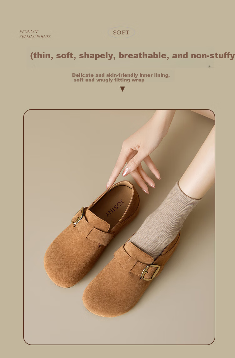 Zhuoshini Platform Birkenstock Shoes 2026 New Spring Full Coverage Thick Sole Slip-On Women's Shoes Camel Color Size 37 3