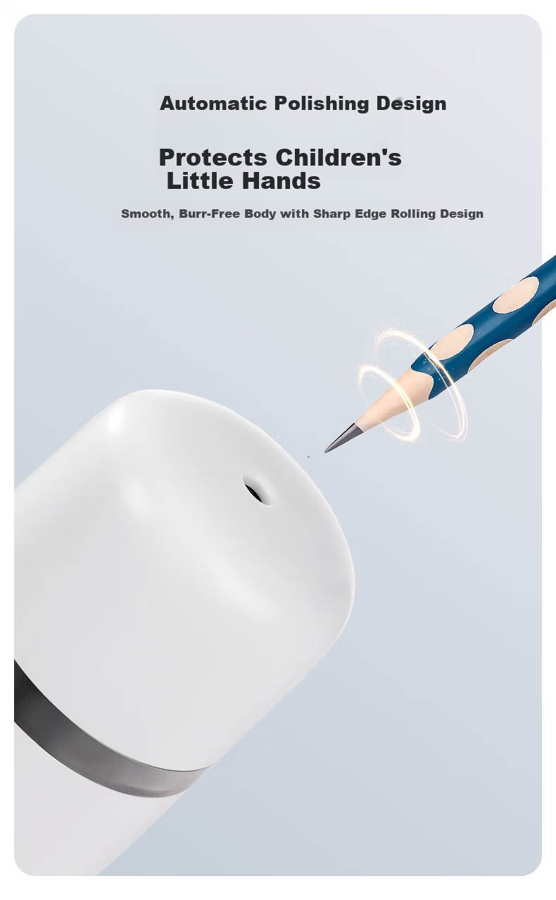 Astronomy Elementary School Fully Automatic Electric Pencil Sharpener for 6-8mm Diameter Large Triangular Pencils Children's Electric Pencil Sharpener Stationery White S8813-2 10
