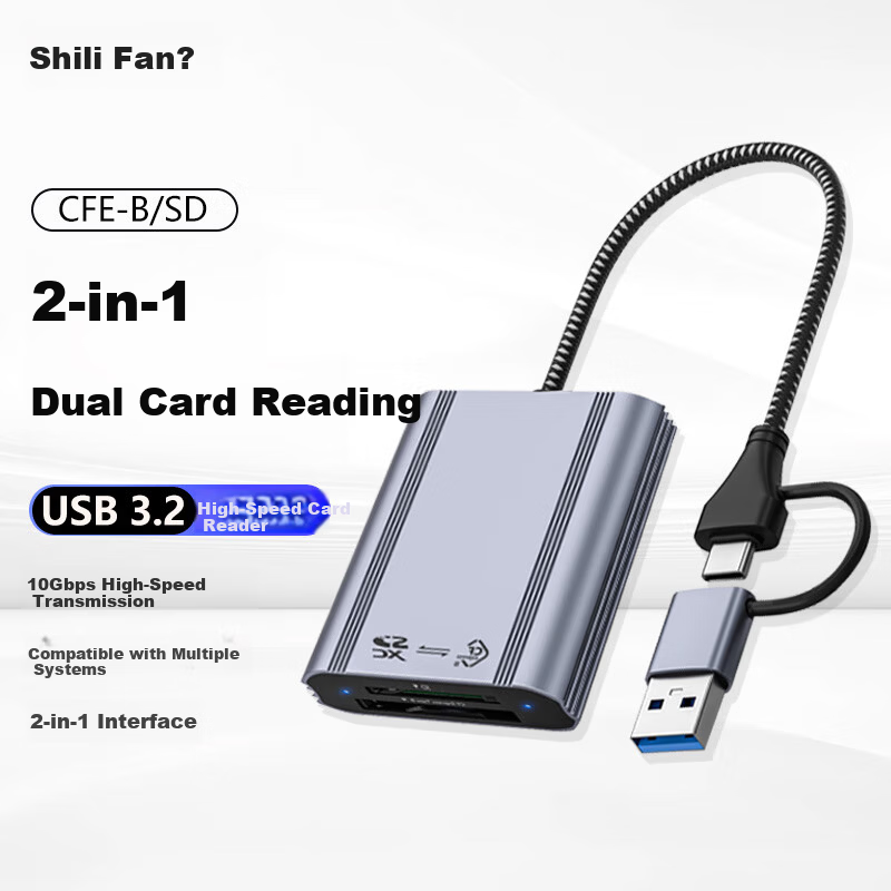 ShiliFan USB 3.2 CFexpress Type B Card Reader 10Gbps for Apple iPhone, Tianshuo, Canon, Nikon Camera Storage Cards