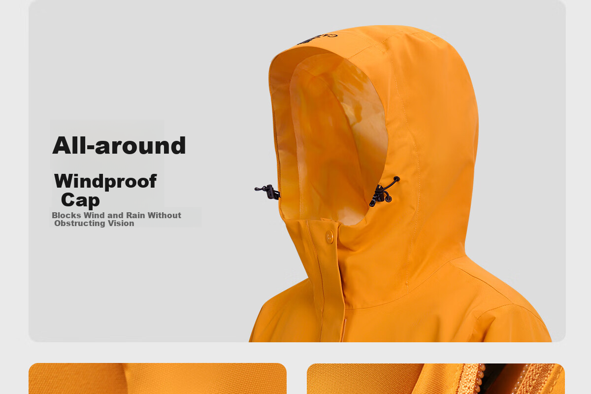 Camel Sunflower Yellow Mid-Length Women's 3-in-1 Waterproof Waist-Cinched Windbreaker Jacket 10