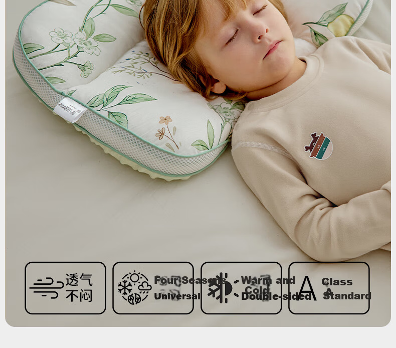 OUYUN Baby Pillow 1-3 Years Old Children's Zoned Spine Protection Shaping Pillow Kindergarten Newborn Gift Castle 2