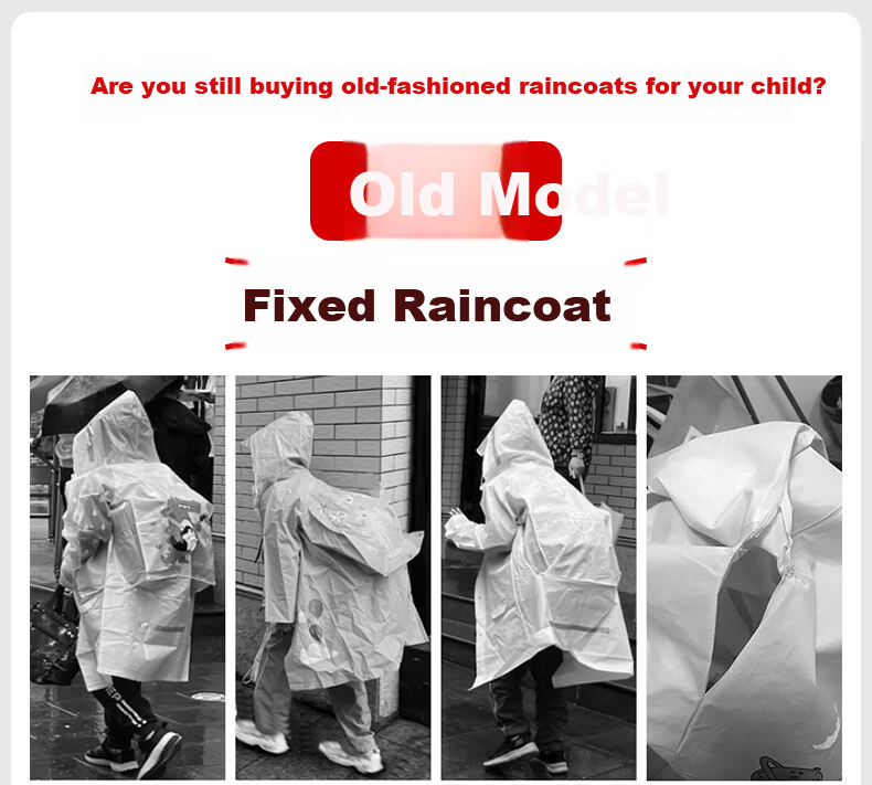 Moremerry Children's Raincoat for Boys And Girls, Full-Body Waterproof Poncho for Primary And Secondary School Students, Navy Blue Mecha Design, Size 4XL 4