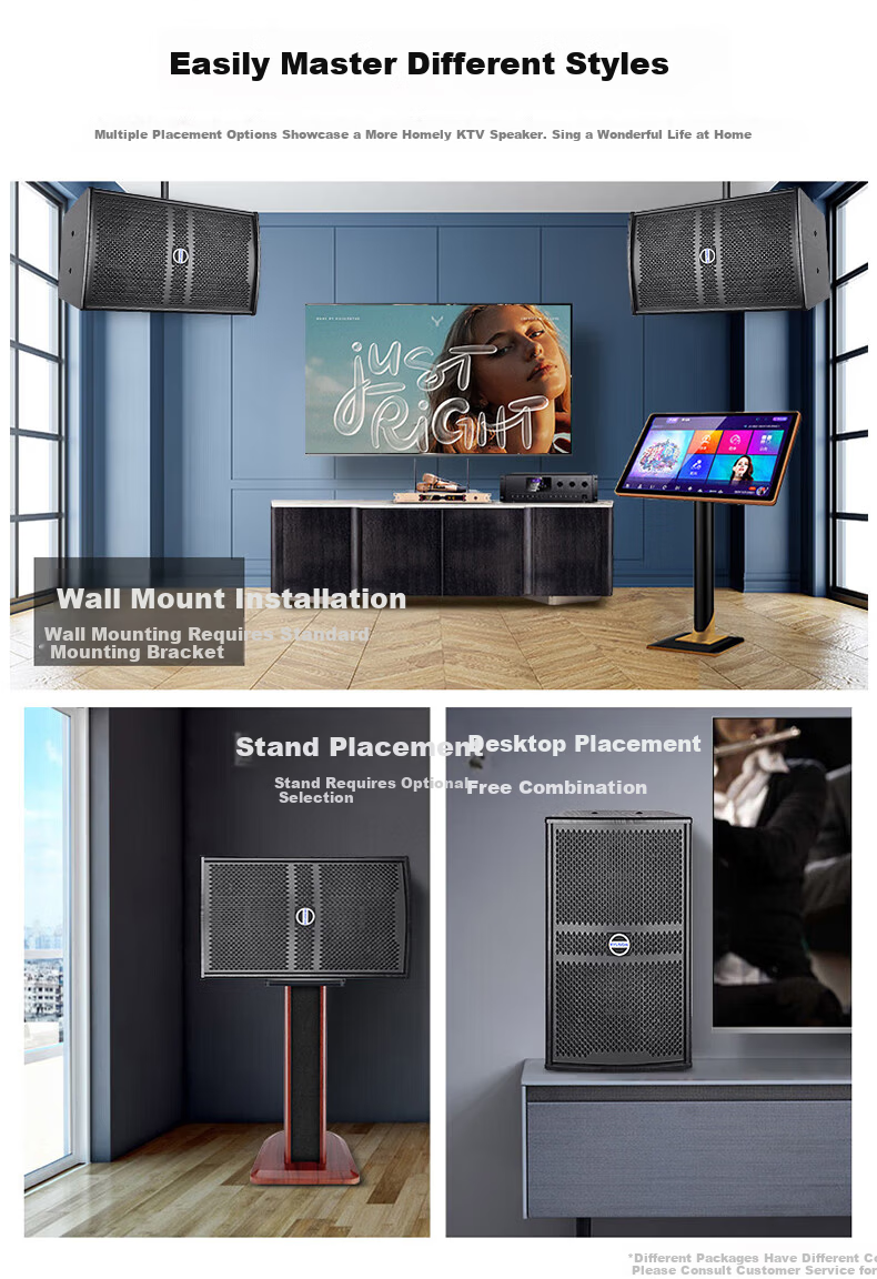 HYUNDAI HY10S Home KTV Sound System Full Set Singing Equipment Three-Way Home Theater Karaoke System 4