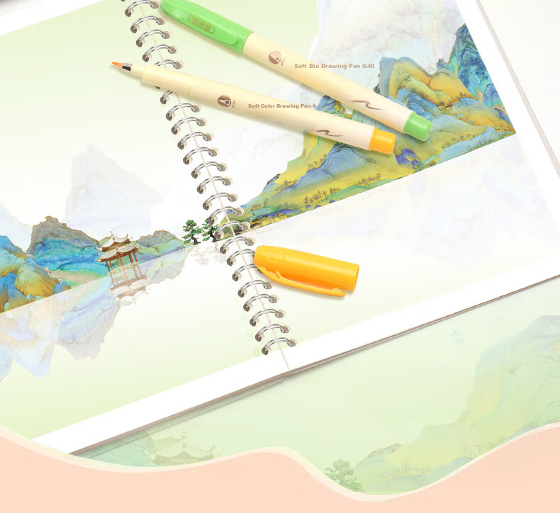 BAOKE S41-12Y Colored Brush Pens Small Calligraphy Soft Brush Pens Ink-Resistant Traditional Chinese Style Journal Pens Student Practice Elegant Writing Pens Premium National Style 12 Colors/Set 5