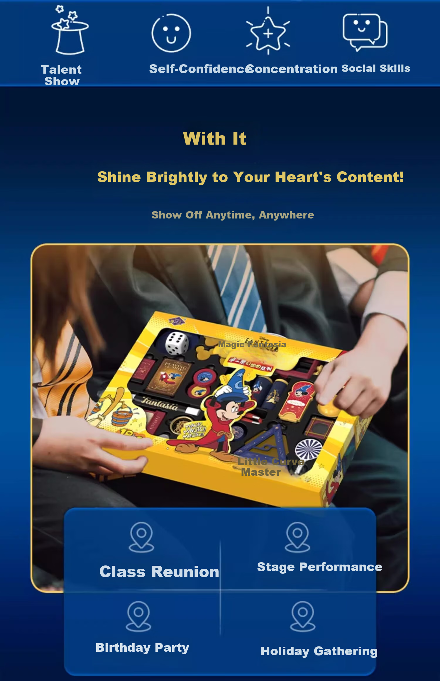 Disney Magic Prop Set Gift Box for Boys Ages 7-14 Children's Day Toy Magic Boy 10th Birthday Gift for Students 3
