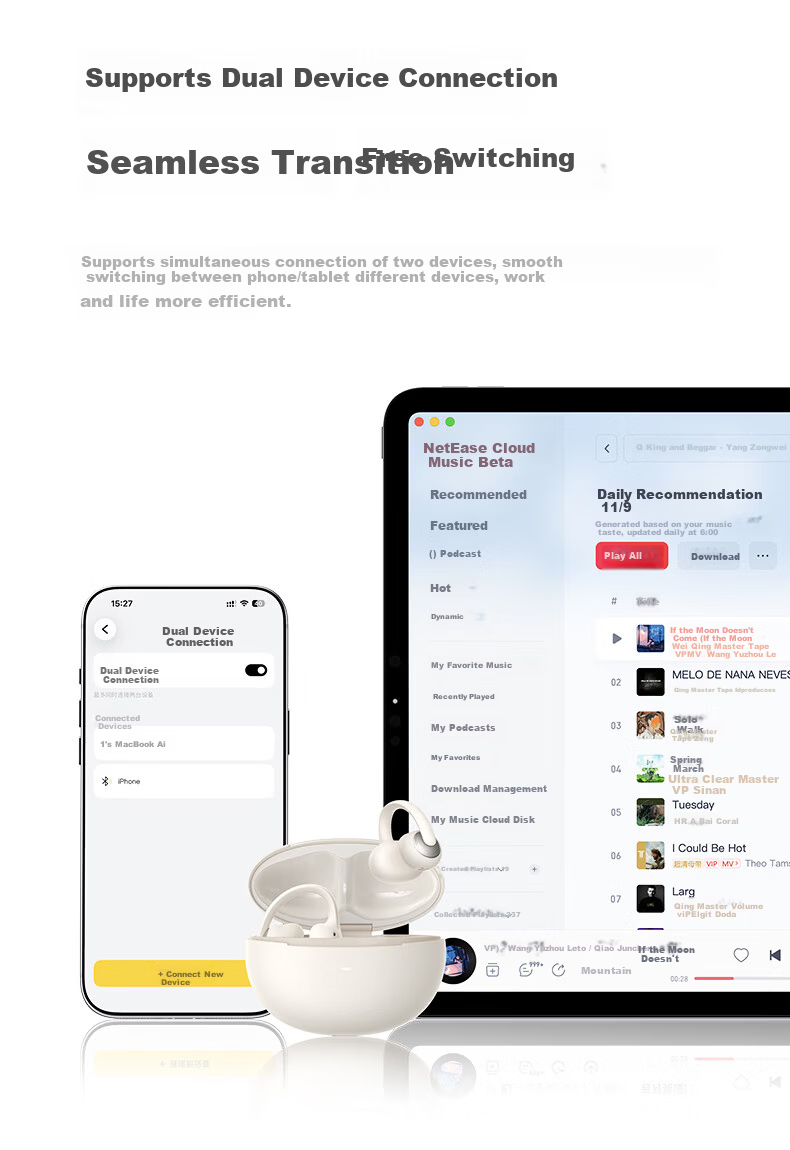 BASEUS [New Product | Exclusive First Release] MC2 Comfortable Ear Clip Bluetooth Headphones, Open-Style Non-In AI Translation Call Noise Reduction Sports Long Battery Life 2026 Latest Model 29
