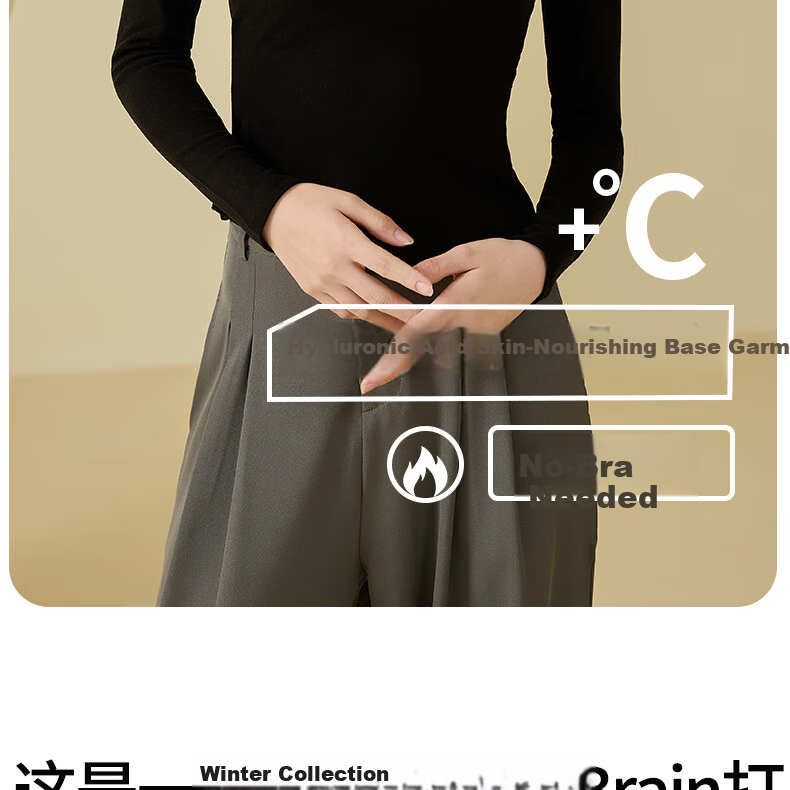 Urban Beauty Women's Autumn Winter Thermal Underwear Skin-friendly Slim Fit Square Neck Top Autumn Shirt Base Layer 4