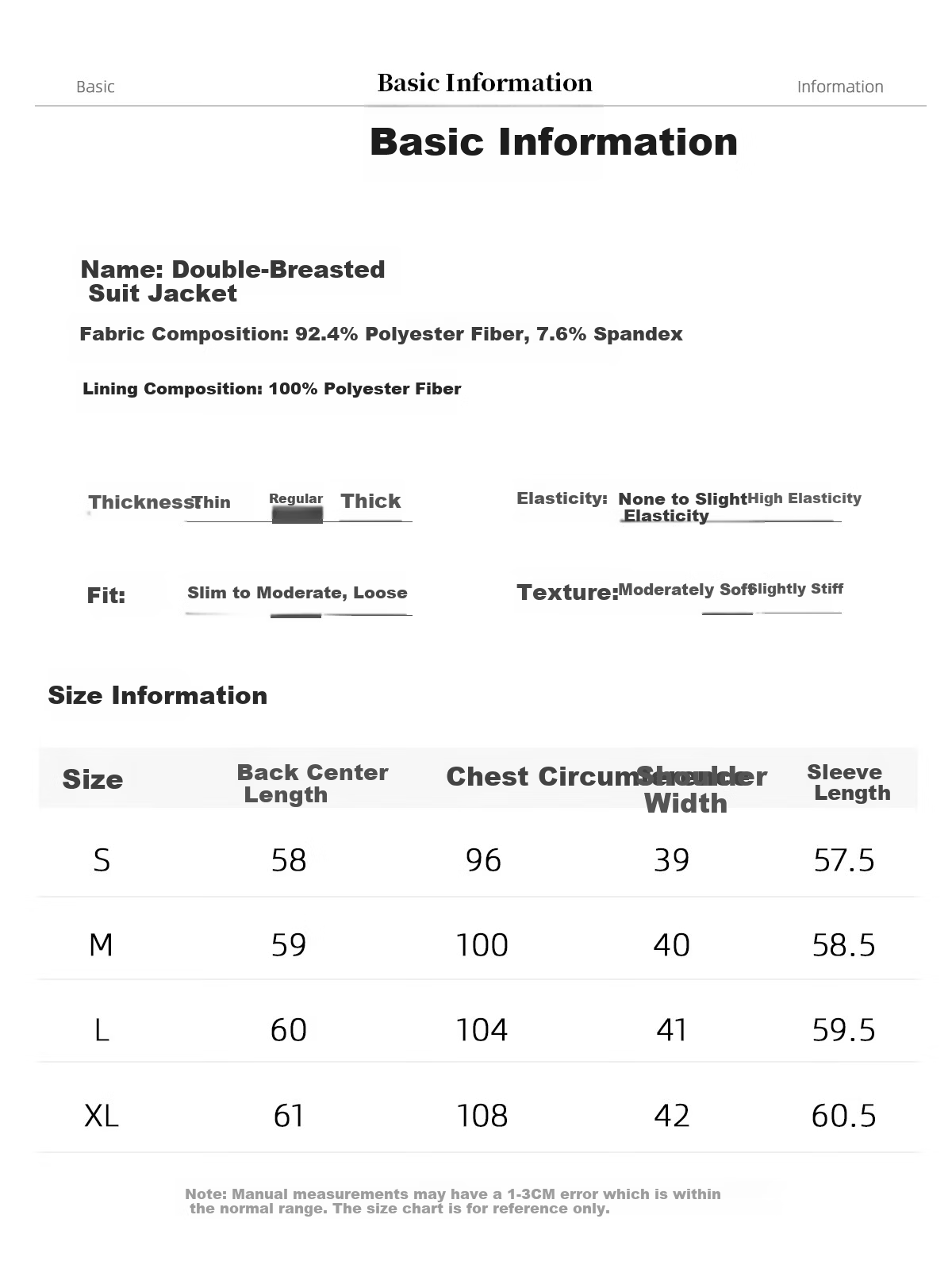 Chushen Short Blazer for Women, Versatile Double-Breasted Suit Jacket, Petite Short Coat Top S13JF4532 Size L 10