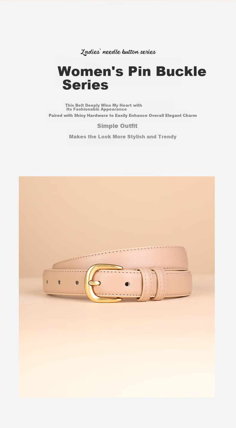 Hongdou Women's Leather Belt 2026 New Luxury Pin Buckle Belt Birthday Gift for Girlfriend Mom Valentine's Day Present 2