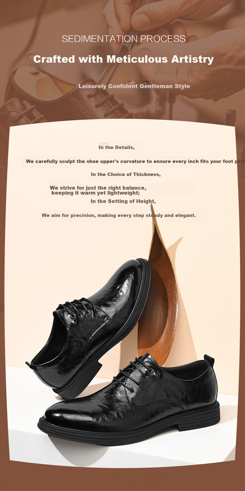 HLA Men's Business Formal Height Increasing Derby Shoes HAAPXM4DAO286 Black Height Increasing Size 41 1