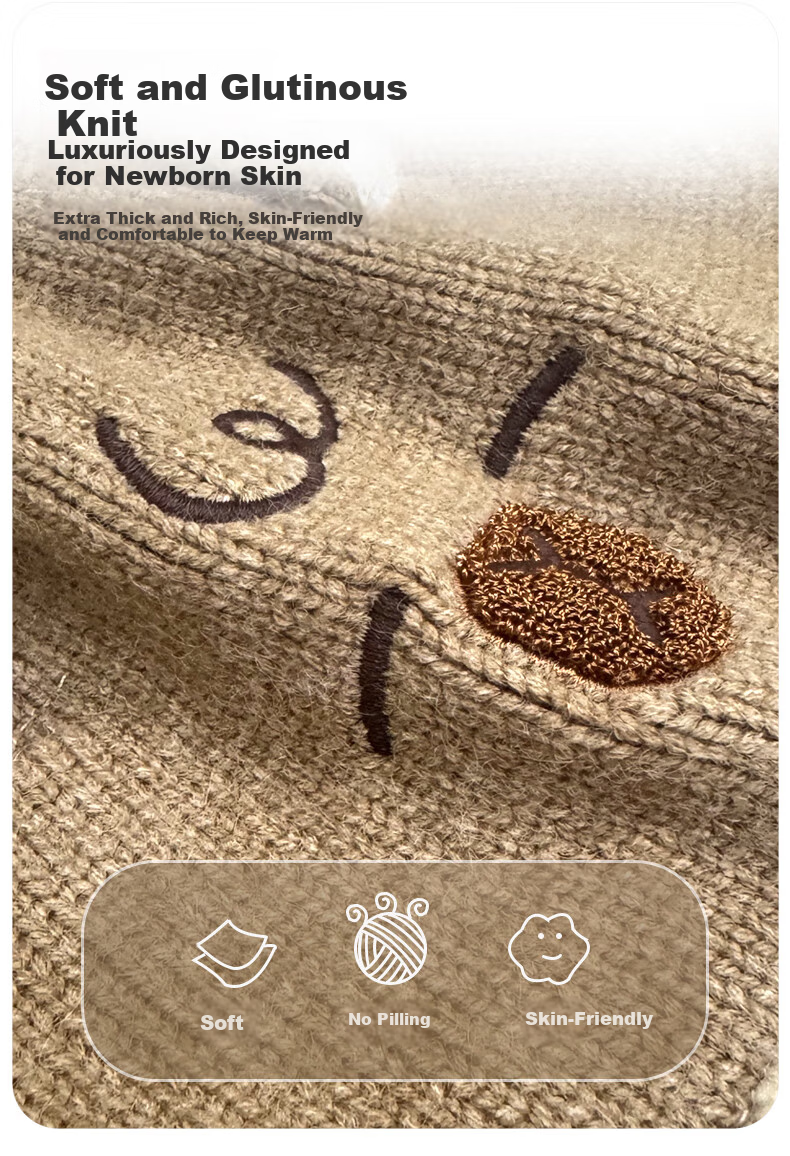 Benaxi Baby Hat Autumn Winter Boys Cute Knitted Hat Infant Winter Outdoor Woolen Warm Ear Protection Hat 6