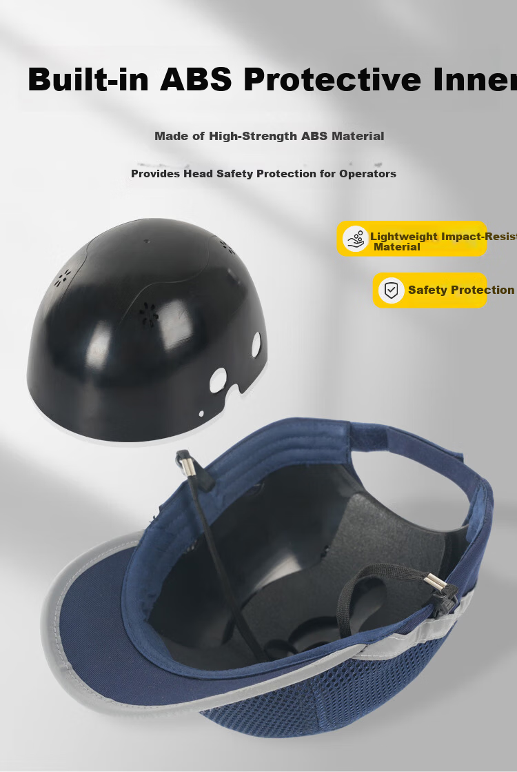 DOLNESRN Lightweight Breathable Anti-Collision Cap Full Mesh Duckbill Work Hat Lightweight Labor Protection Helmet Anti-Smash Anti-Collision Workshop Summer Navy Blue Safety Helmet Upgraded Full Mesh  3