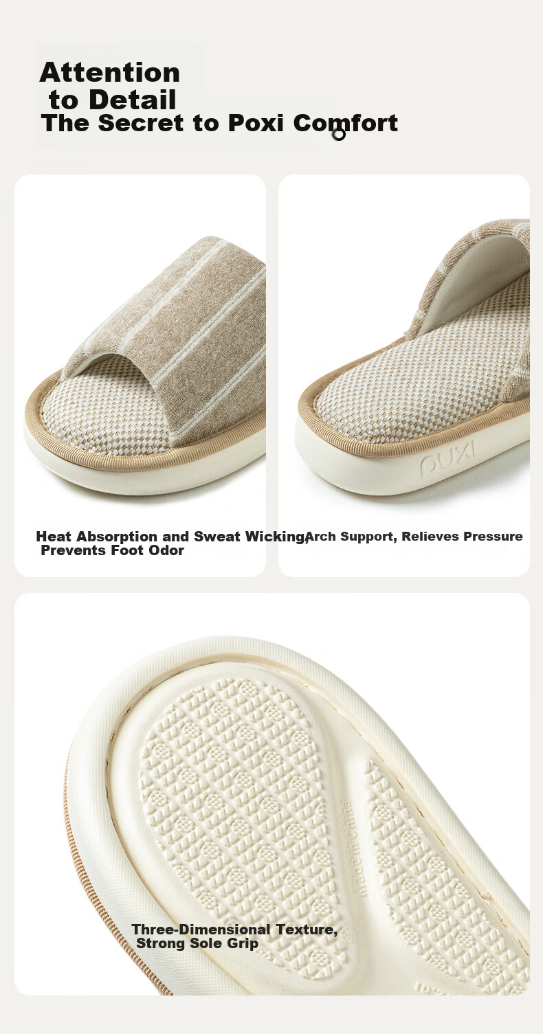 Puxiya Linen Slippers Women Home Spring Summer EVA Thick Sole Non-slip Odor-resistant Breathable Cotton Linen Slippers Men Wine Red Size 38-39 9