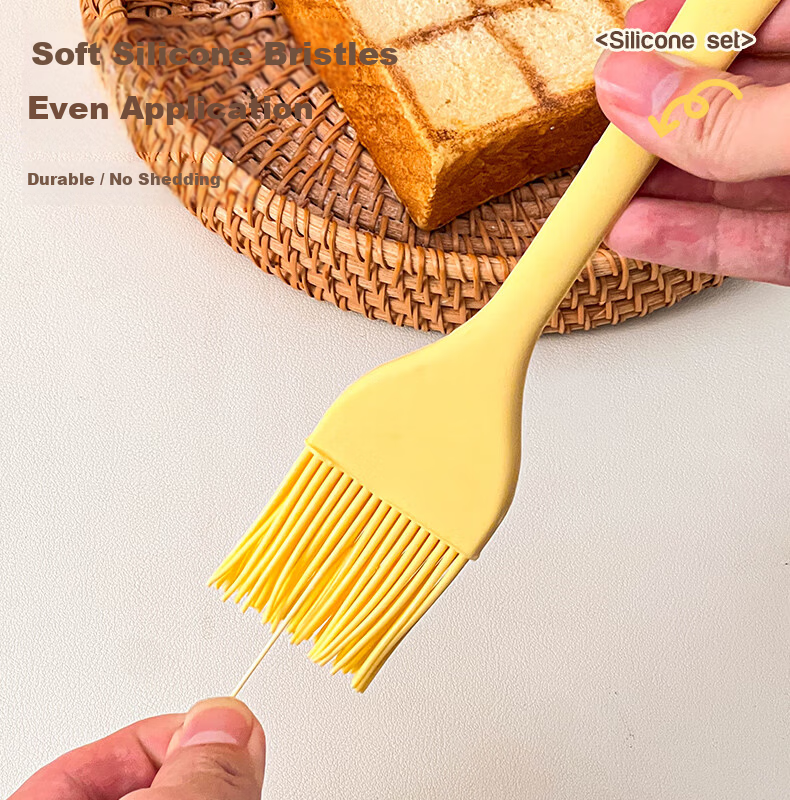WORTHBUY Silicone Oil Brush Cake Cream Scraper Household Kitchen High-Temperature Resistant Baking Tool BBQ Seasoning Brush Large Size 6