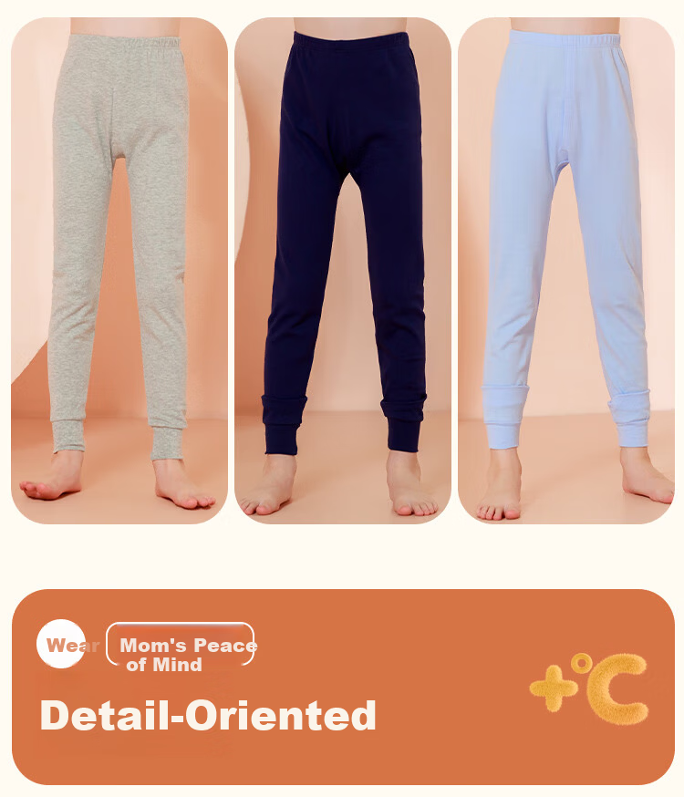 Dingguagua Boys' Cotton Thermal Autumn Winter Pants A-Class Warm Sleepwear for Kids 8