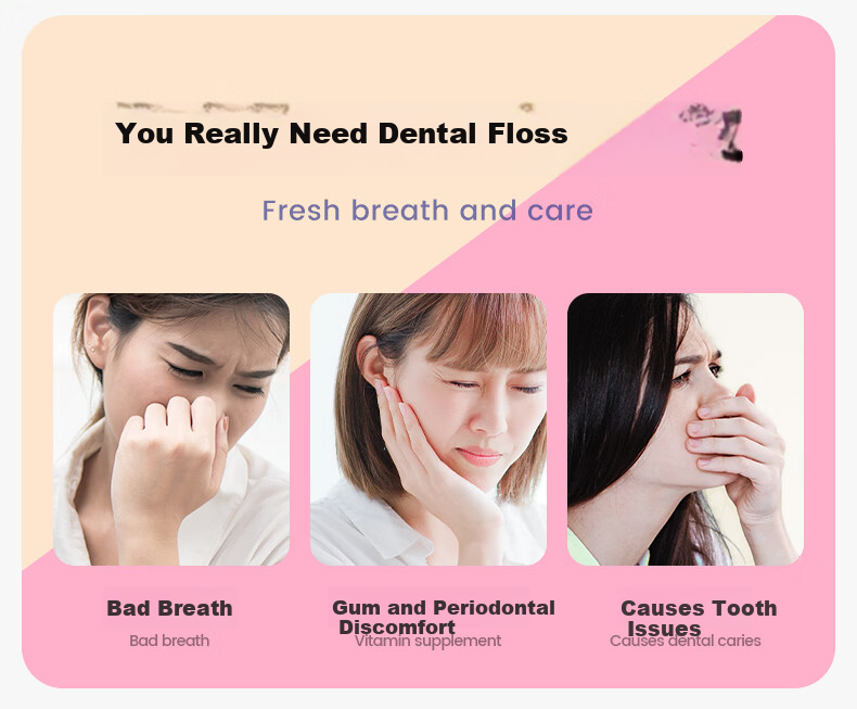Canbebe Flexible Strengthened Dental Floss Smooth Round High-Toughness Break-Resistant Strong Pull Dental Floss Picks Dual-Use Toothpicks 50 Sticks * 7 Boxes 2